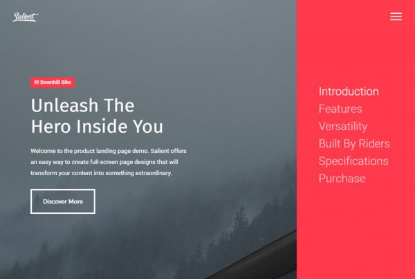 Single page WooCommerce WordPress theme for outdoor products