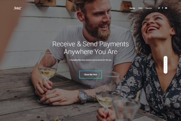 Modern single page business WordPress theme with fullscreen vertical slider