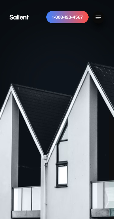 Architect WordPress theme phone viewport highlighting call to action